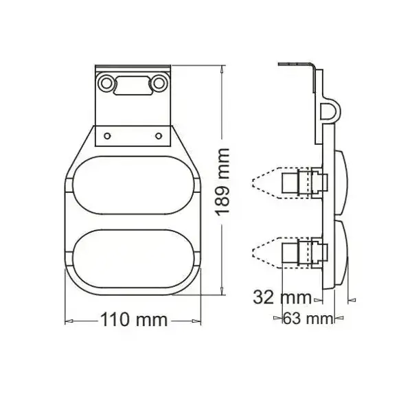 Faro Baiml 1035fl2 ámbar-ámbar Flexible Doble Camión Acoplado Xjuego - Imagen 2