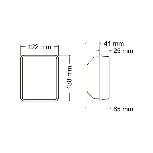 Faro Baiml 1400 Trasero Universal Unipolar Rectangular - Imagen 2