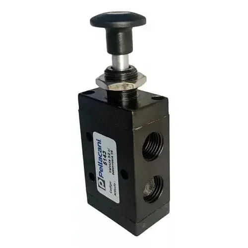 Válvula Tirar Con Pulsador 3 Vías 2 Posiciones Roscas 1/4