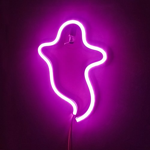 Cartel Led Neón Fantasma Violeta 24v P/camión P/parabrisas