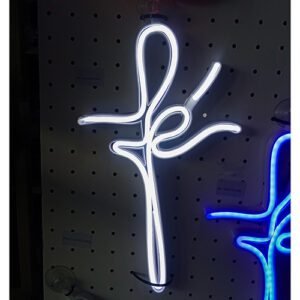 Cartel Led Neón Fé Cruz 30cm Blanco 12v P/camión P/parabrisa