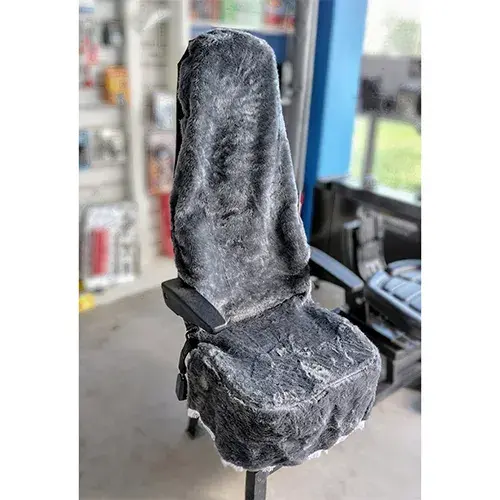 Funda Peluche Cubre Asiento Camión Para M.benz Gris Oscuro