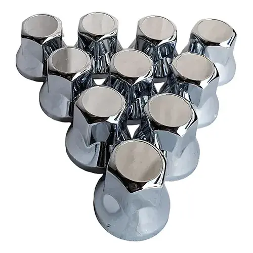Kit X10 Unid Cubre Tuerca Camión 27mm Hexagonal Cromada