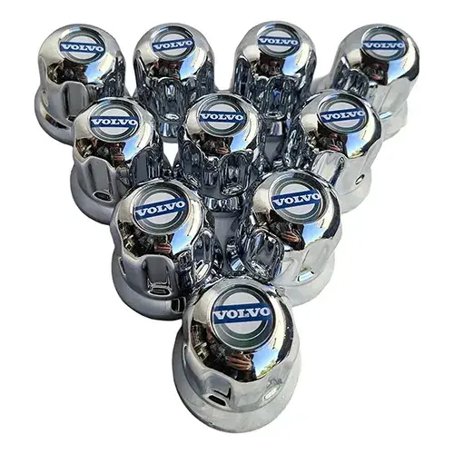 Kit X10 Unid Cubre Tuerca Camión 33mm Con Logo Volvo Resinad
