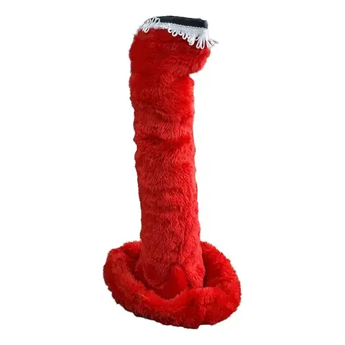 Cubre Palanca Para Camión Peluche Rojo Con Fleco Blanco
